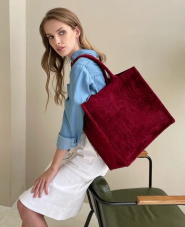 Шелковый тоут Grand (L) RUBY AMORUS! (Красный бархат) RUBY.AMORUS/L